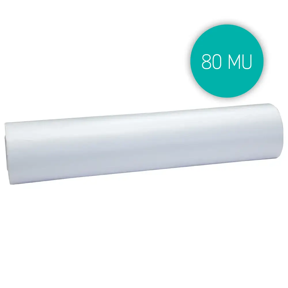 White Polythene Film 80mu ALT with badge
